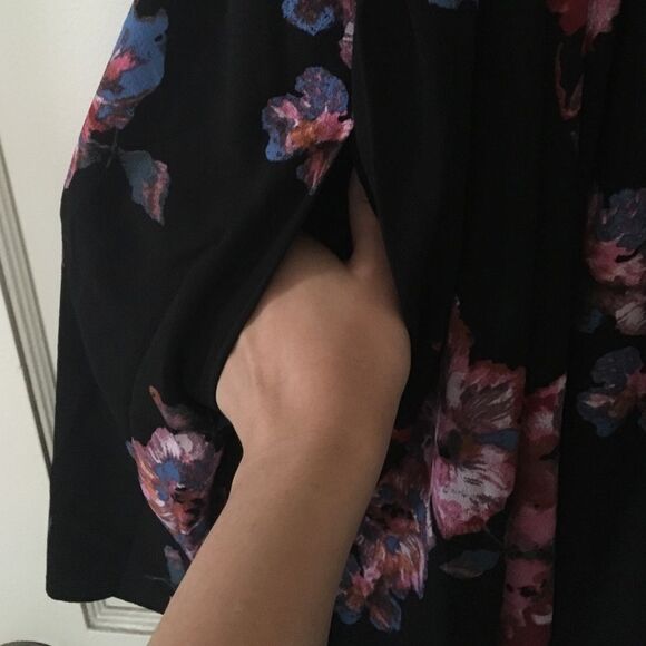 Free People black floral Twilight Combo dress Size 4 - Picture 2 of 3